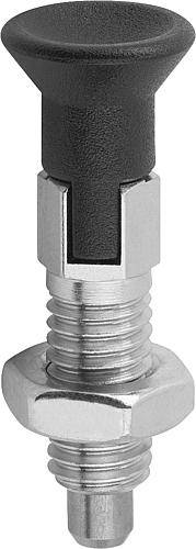 Arretierbolzen Ø 8, M12, Form D - mit Rastnut, mit Kontermut