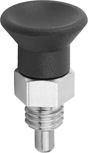 Arretierbolzen Ø3, M6x6, kurze Ausführung, Stahl