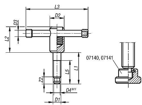 KNEBELSCHRAUBE LOSER KNEBEL D1=M20