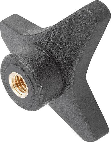 DREISTERNGRIFF M06 D1=45 H=21, FORM:K THERMOPLAST, SCHWARZ,