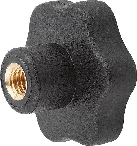 Sterngriff 40, mit Innengewinde M10, Form K, mit Gewndebuchs