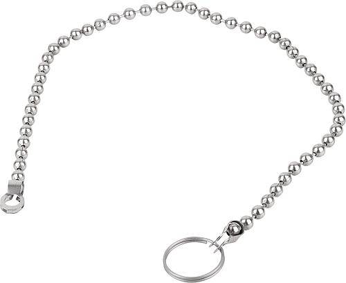 Kugelkette L=500, Form B, mit Schlüsselring, Edelstahl