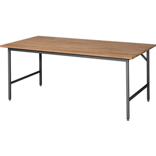 Arbeitstisch Jerry B2000xT1000xH800-850mm Platte Buche-Massiv,S.25mmGestell grau Arbeitstisch Jerry B2000xT1000xH800-850mm Platte Buche-Massiv,S.25mmGestell grau