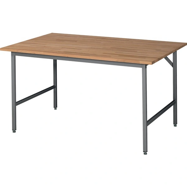 Arbeitstisch Jerry B1500xT1000xH800-850mm Platte Buche-Massiv,S.25mmGestell grau Arbeitstisch Jerry B1500xT1000xH800-850mm Platte Buche-Massiv,S.25mmGestell grau