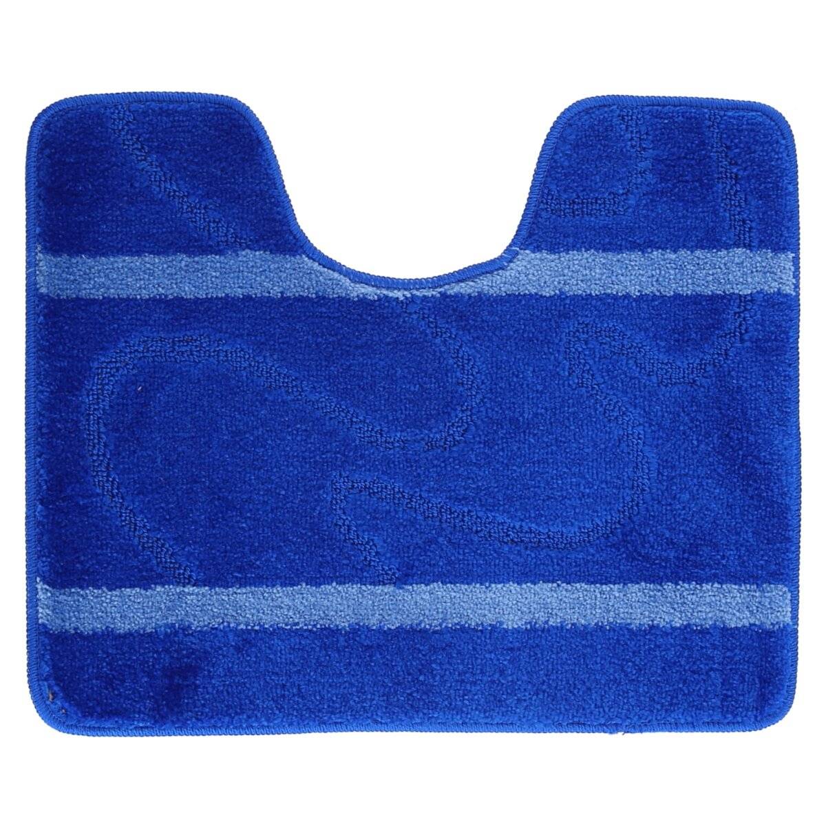 3-Teilig Bad Garnitur Badematte Badvorleger Wasser absobierend Kleine Streifenmuster rutschfest Blau