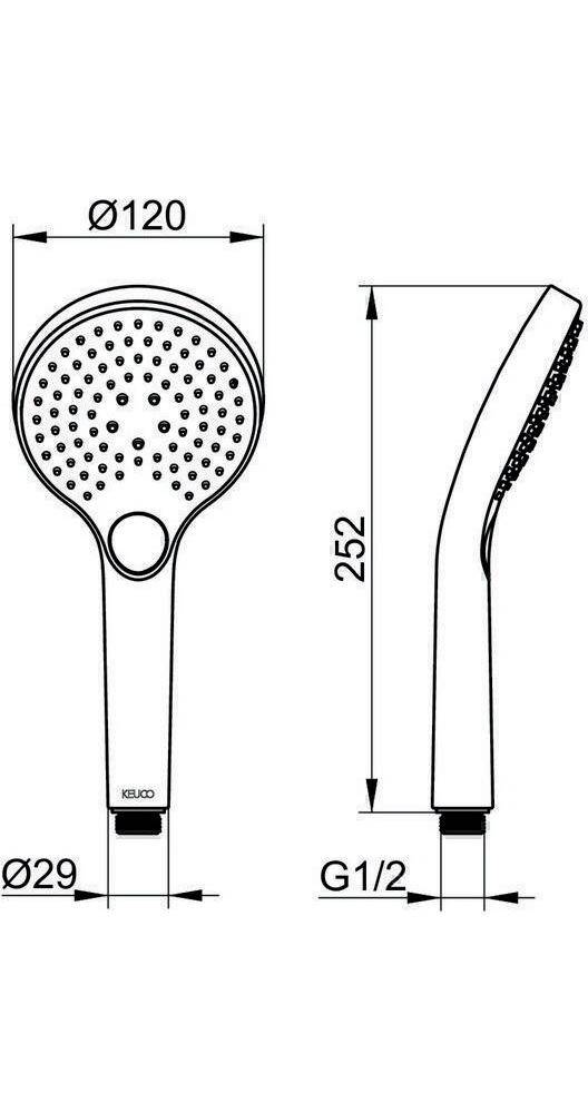 KEUCO Handbrause IXMO Normal- Soft- Massagestrahl vc
