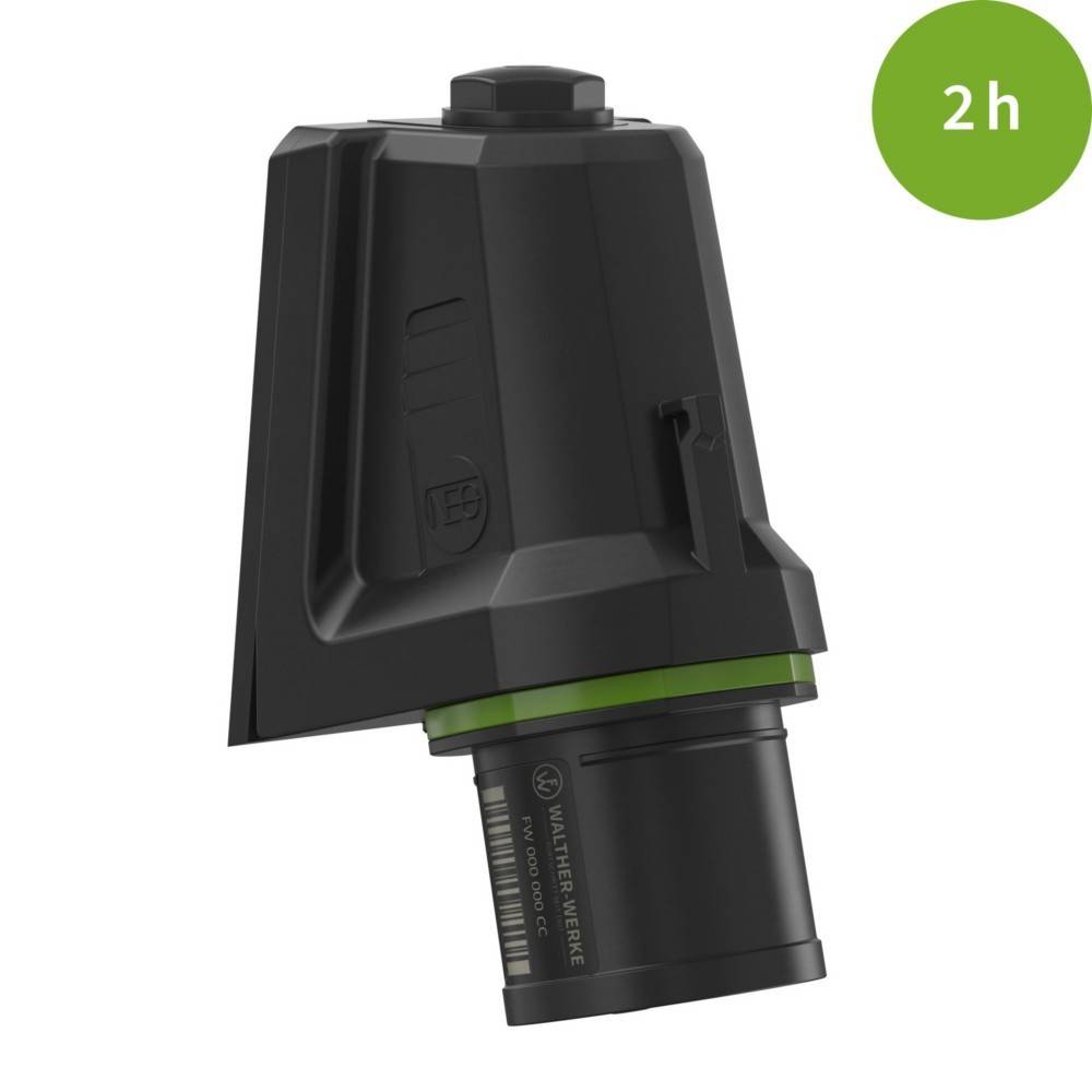 Schwarzes und grünes Gerät mit kantigem Design, mit der Aufschrift 