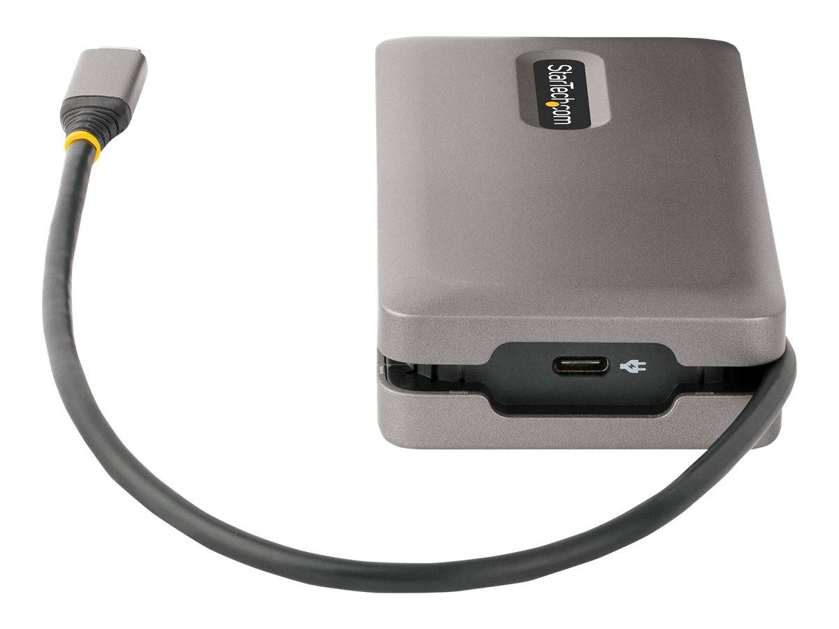 StarTech.com USB-C Multiport Adapter, 4K 60Hz HDMI/DP Video, 3-Port USB Hub, 100W Power Delivery Pass-Through, GbE, USB