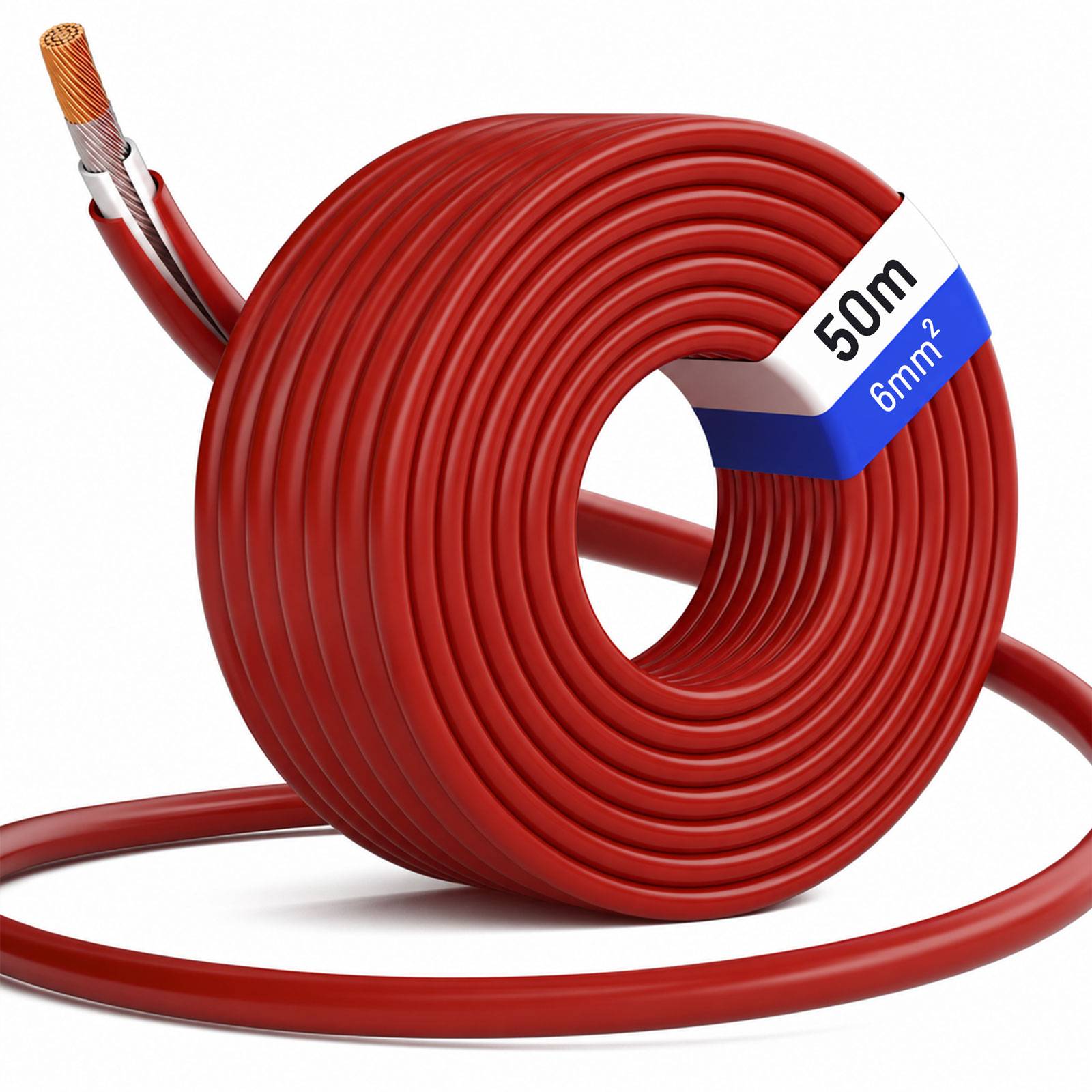 hb-digital Solarkabel 50m PV Kabel 6mm2 H1Z2Z2-K für Solaranlagen rot