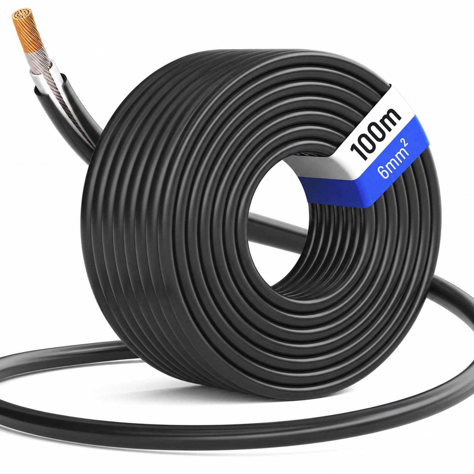 hb-digital Solarkabel 100m PV Kabel 6mm2 H1Z2Z2-K Photovoltaik schwarz
