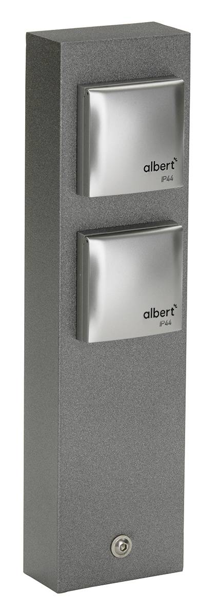624400 Säule mit 2 Steckdosen anth.silb.