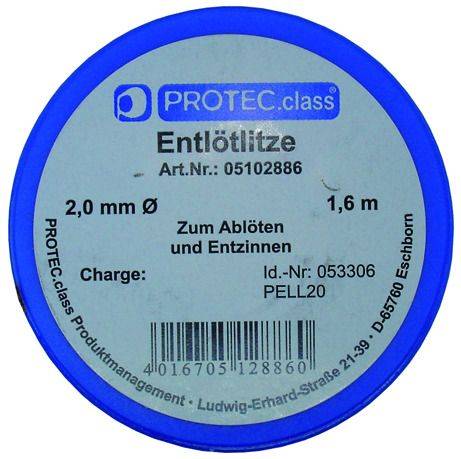 PELL20 Entlötlitze 2,0mm 1,6m Spule rot