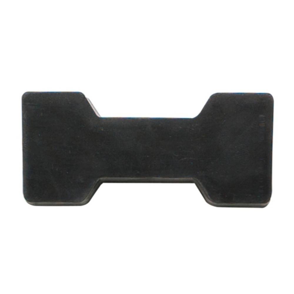 Ein schwarzer Gummiblock in Form einer Hantel, der häufig als Schutzkomponente in industriellen oder automobilen Anwendungen verwendet wird.