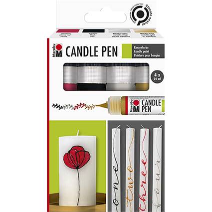 Marabu Kerzenmalfarbe "Candle Pen", 4er Set