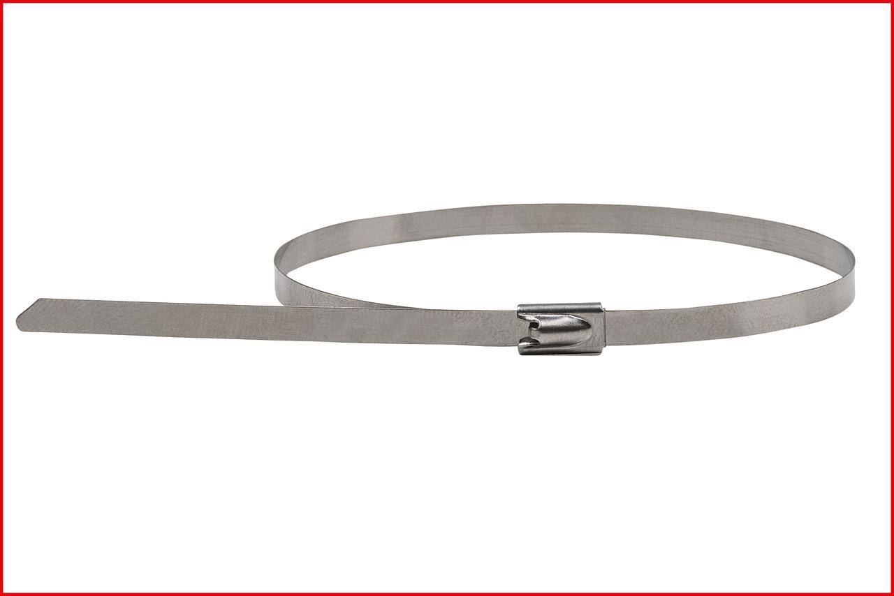 KS TOOLS Edelstahl Kabelbinder mit Kugelverschluss, 4,6x200mm, 100