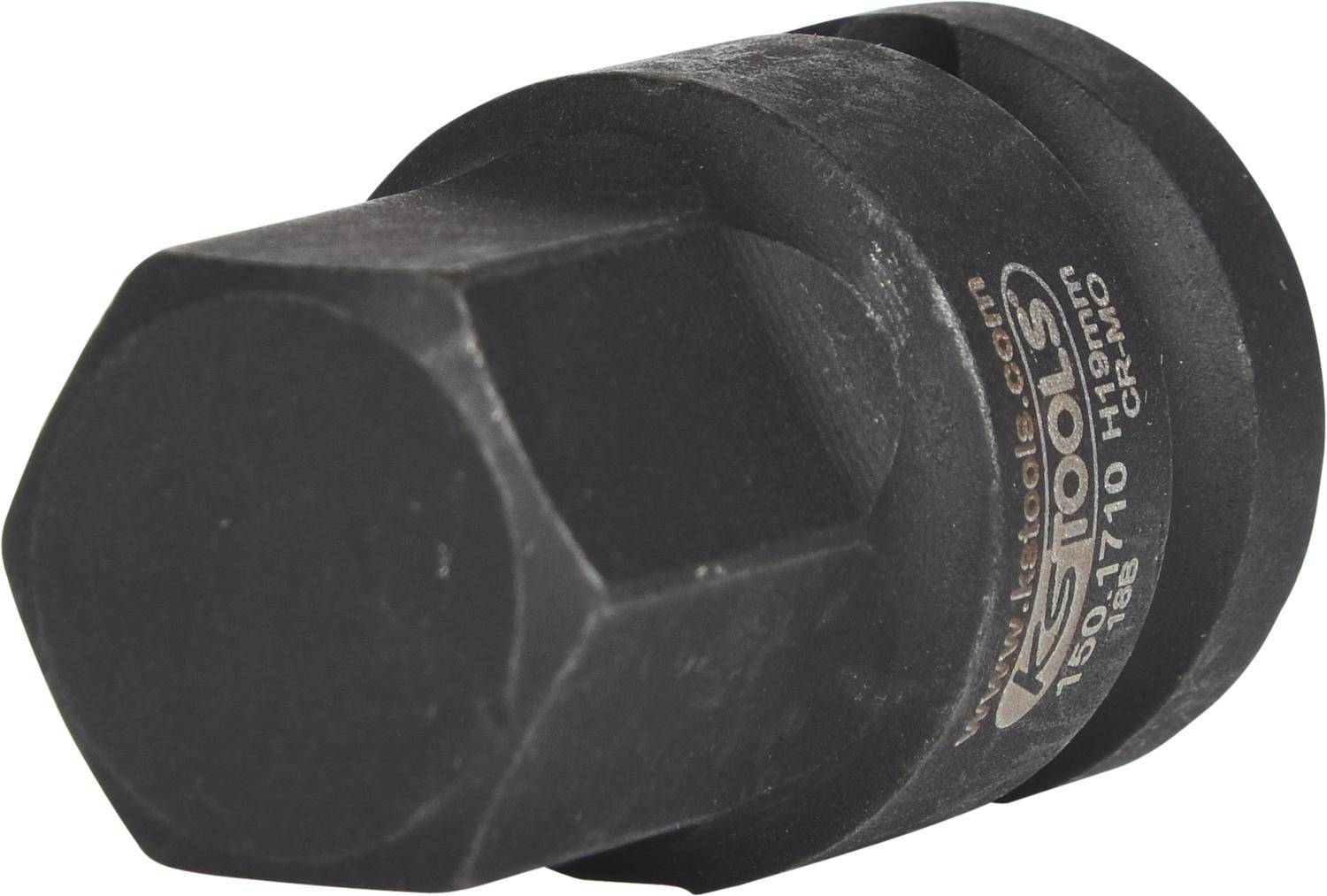 KS TOOLS 1/2" Kraft-Bit-Stecknuss, Innensechskant, 19mm