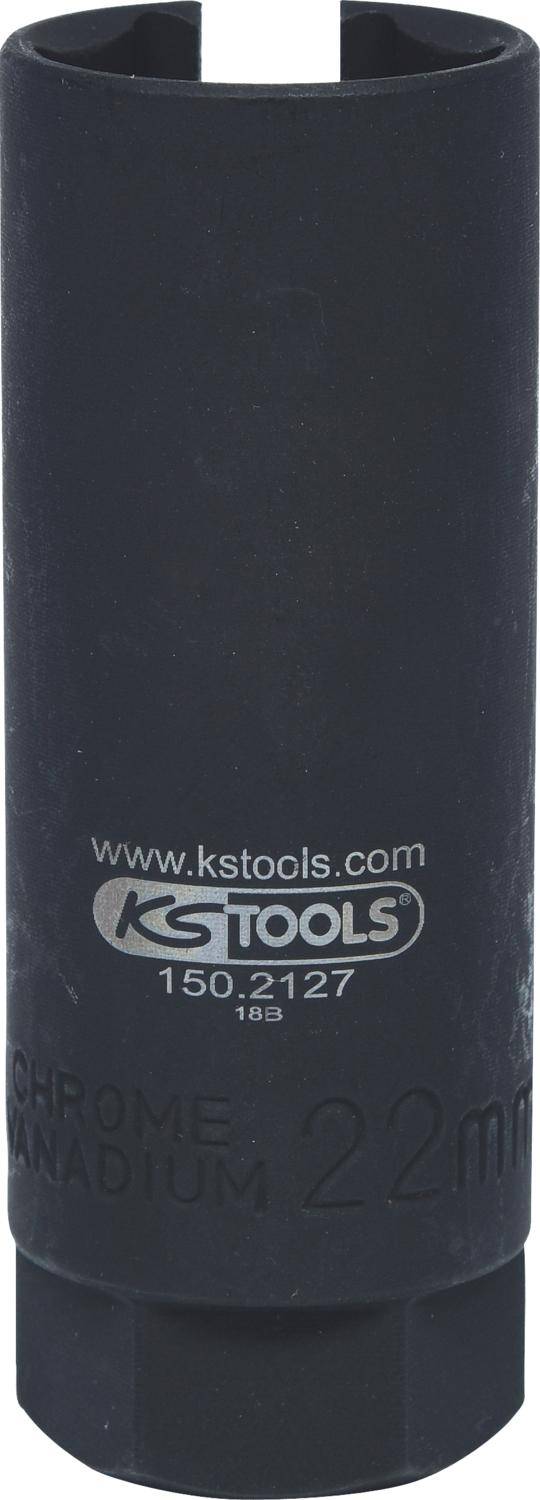 KS TOOLS 3/8" Lambdasonden Stecknuss, tief, geschlitzt, 22mm