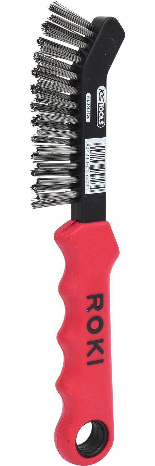 KS TOOLS Stahldraht-Bremssattel-Drahtbürste 2-reihig