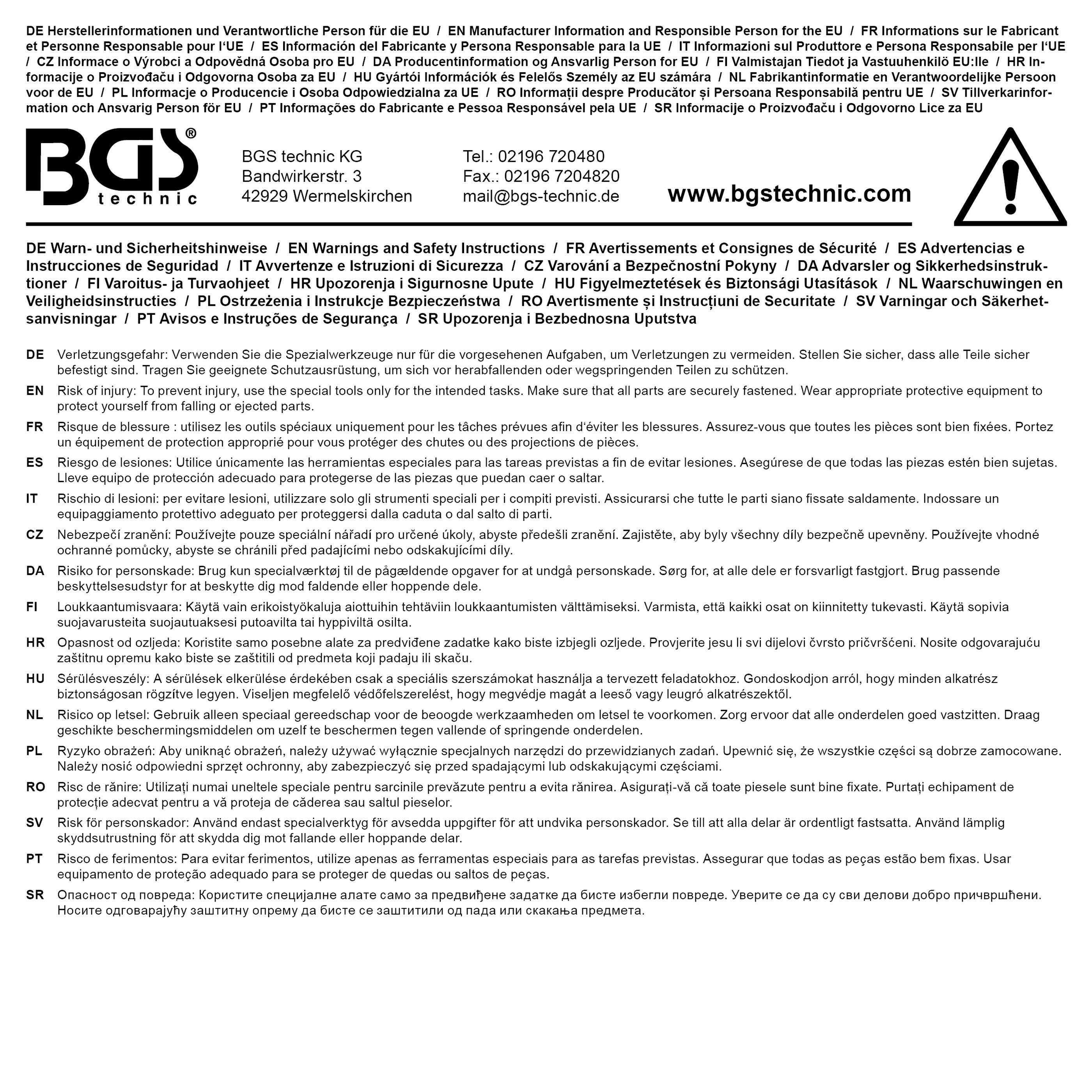 BGS technic Hinterachsmuttern-Schlssel | fr Mercedes-Benz Sprinter