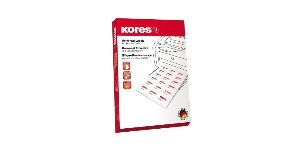 KORES Universaletikett 210 x 297 mm (B x H) PApier rot 100 Etik./Pack.