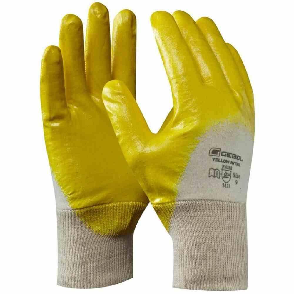 GEBOL Handschuh Nitril Gre 10 Baumwolle, 3/4 Nitril