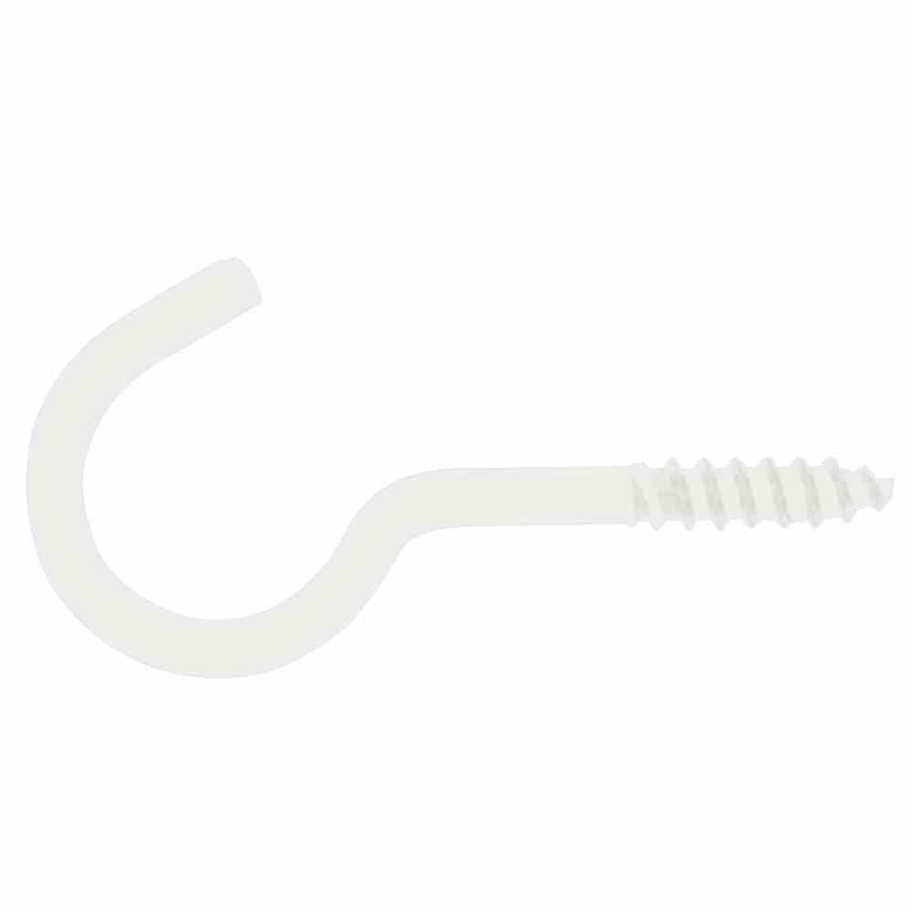 HSI SB Schraubhaken 3,3x50mm gebogen, weiß, Inhalt: 4 Stück