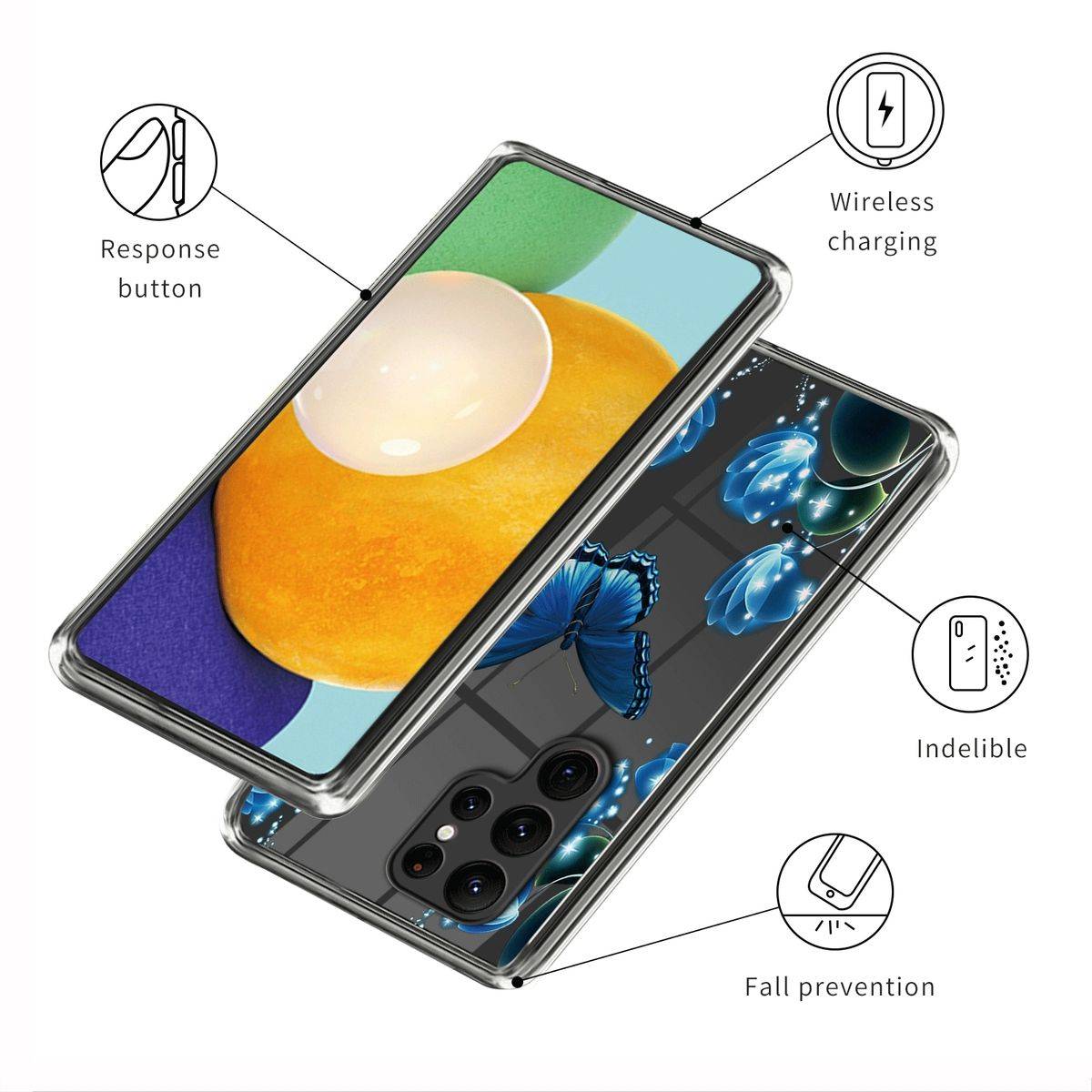 Für Samsung Galaxy S23 Ultra Silikon Handy Tasche Etuis TPU Muster Muster 9 Schutz Hülle Cover