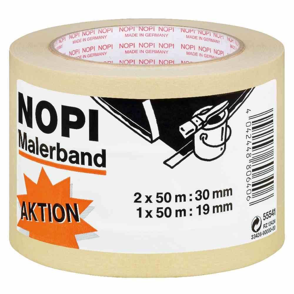 tesa Kreppband Nopi 3er-Set 50 m 2 x 50 m : 30 mm, 1 x 50 m : 19 mm