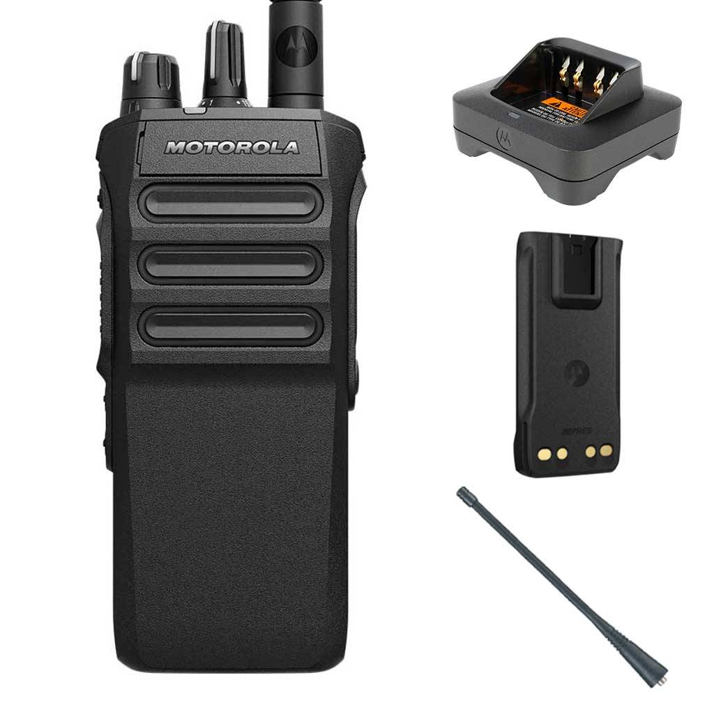 SET Motorola R7 Standard Handfunkgerät VHF ohne Display 2450mAh Batterie Antenne Ladegerät MDH06JDC9WA2AN