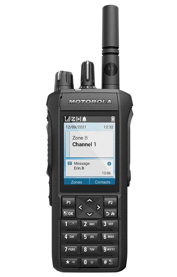 SET Motorola R7 Premium Handfunkgerät UHF mit Display und Tastatur 2450mAh Batterie Antenne Ladegerät MDH06RDN9XA2AN