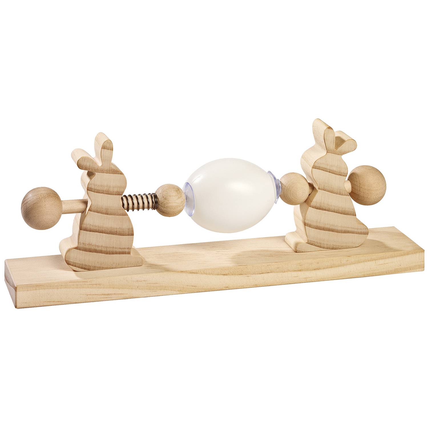 EDUPLAY 240-050 Ostereier-Malmaschine aus Holz, Motiv Osterhasen, 26 x 9,5 x 4,4 cm, natur