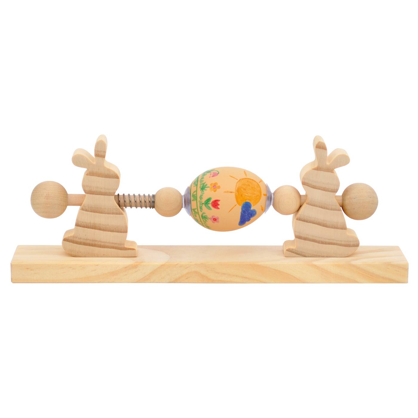 EDUPLAY 240-050 Ostereier-Malmaschine aus Holz, Motiv Osterhasen, 26 x 9,5 x 4,4 cm, natur