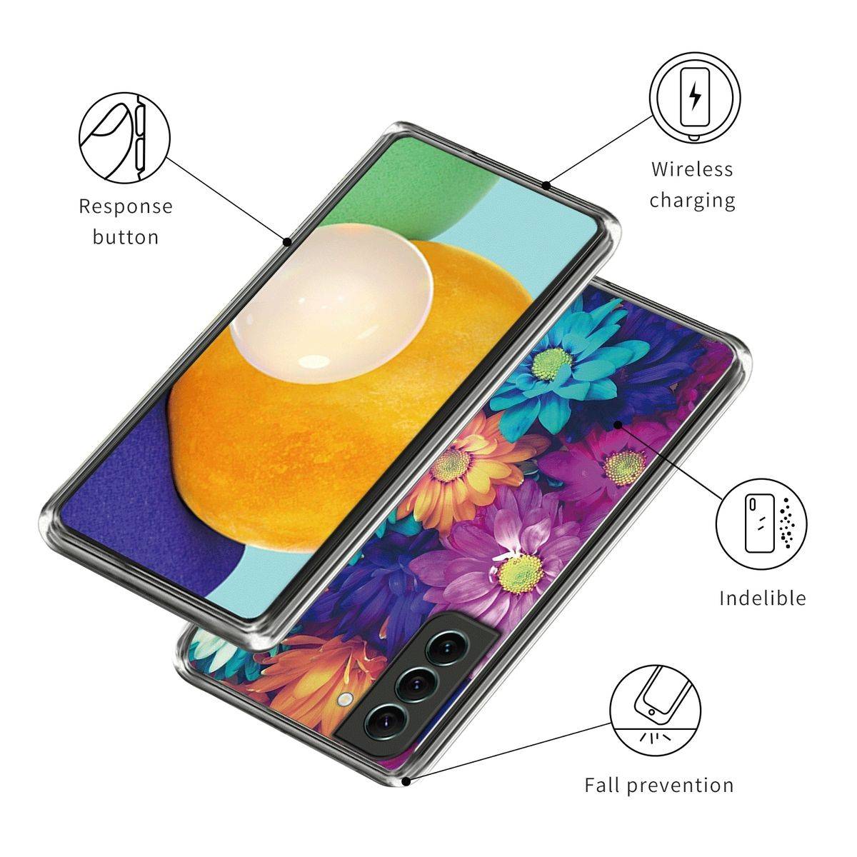 Für Samsung Galaxy S23 5G Transparente TPU Handy Tasche Design Motiv 1