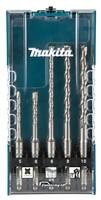 Makita Bohrbittersatz in einem Kunststoffkoffer mit fünf Metallbohrbits angeordnet nach Größe