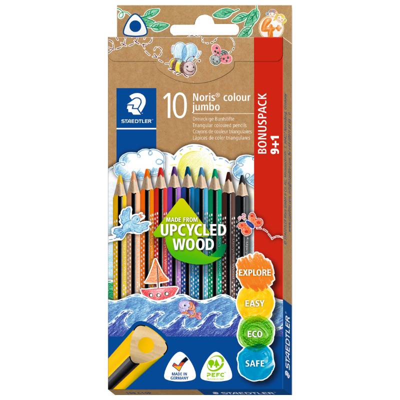 STAEDTLER Dreikant-Buntstift Noris colour jumbo, 9+1 Etui