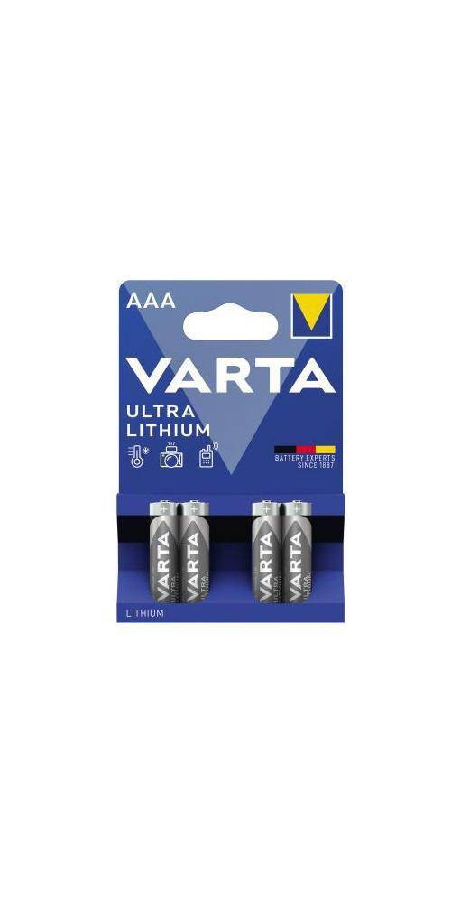 VARTA Batterie Ultra Lithium AAA/Micro FR10G445 Lithium 1,5V 4