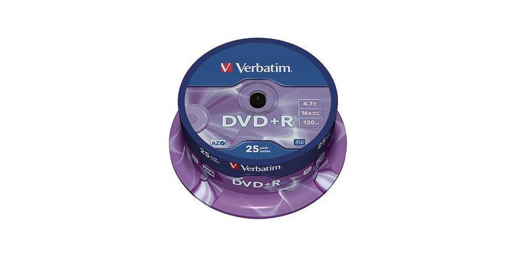 Verbatim DVD+R 120min 4,7Gbyte 16x 25 St./Pack.