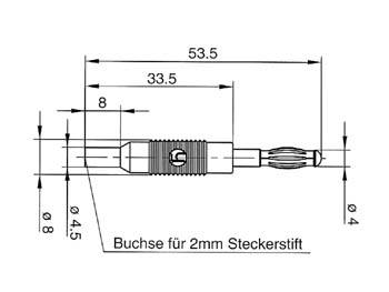 UMSPRITZTER ADAPTERSTECKER 4mm AUF 2mm / SCHWARZ (MZS 4)