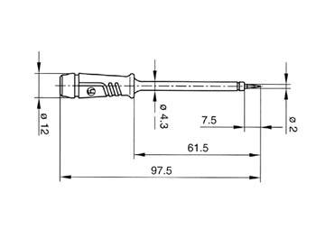 PRÜFSPITZE MIT ELASTISCHER ISOLIERHÜLSE 4 mm UND EDELSTAHLSPITZE - ROT (PRÜF2)