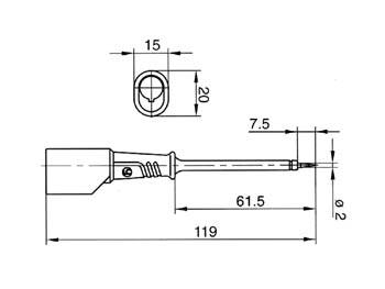 BERÜHRUNGSGESCHÜTZTE PRÜFSPITZE 4mm MIT EDELSTAHLSPITZE / SCHWARZ (PRÜF 2S)