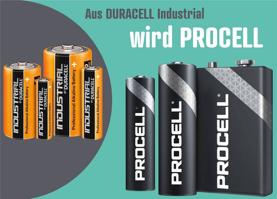 Duracell ProCell Alkali-Mangan Batterie 6LR61/6LP3146 MN1604 9V Block (10er Box)
