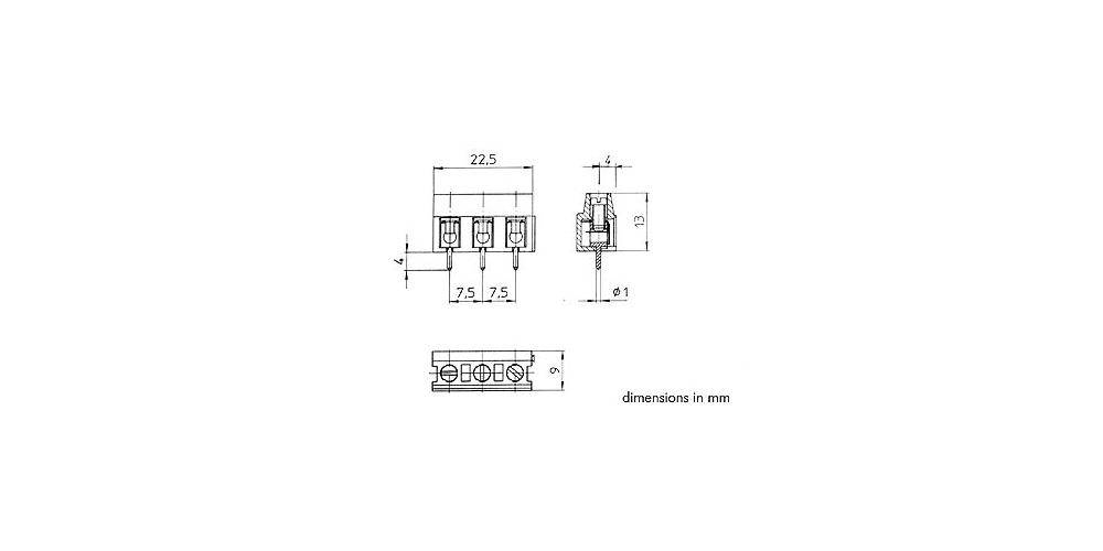 Velleman SCHRAUBKLEMME, 3-POLIG, RASTER = 7.5mm