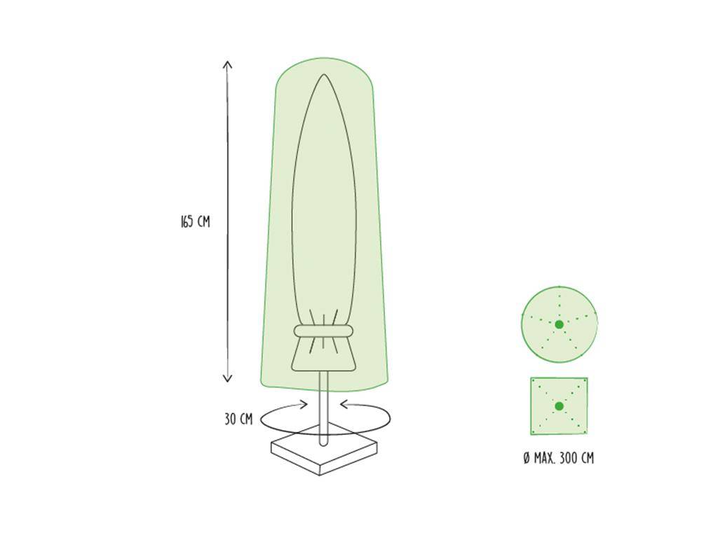 Perel Schutzhülle für Schirm - max. 300 cm Ø