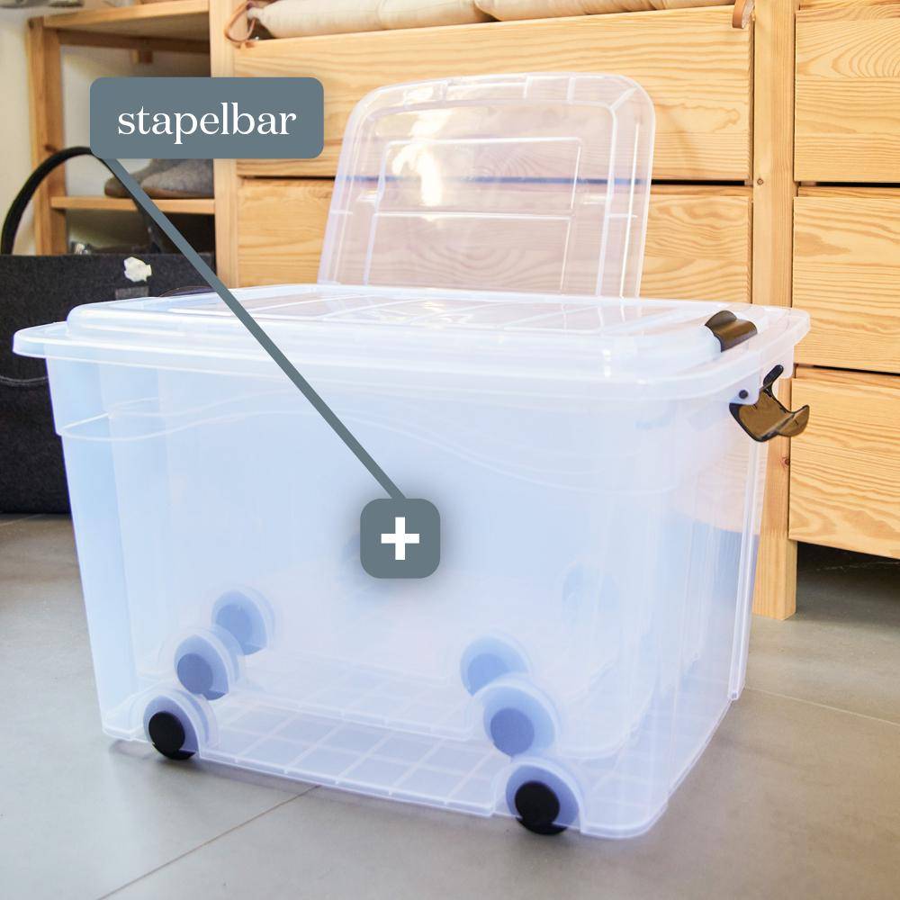 SIENA HOME Aufbewahrungsbox Anzio 40 l 3er-Set mit Rollen