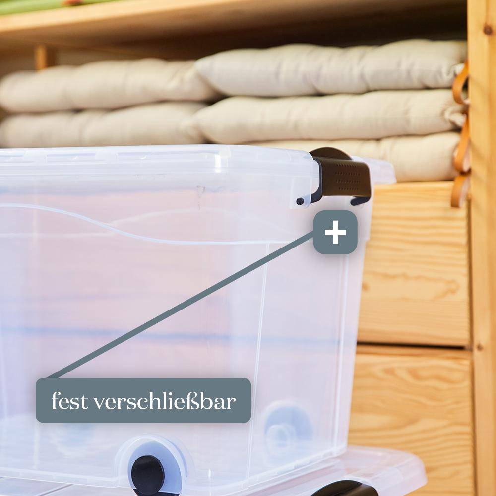 SIENA HOME Aufbewahrungsbox Anzio 60 l 2er-Set mit Rollen