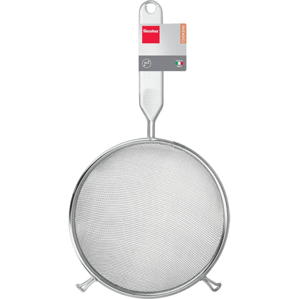 Metaltex Kchensieb fein 18 cm Aluminium mit Griffeinlage