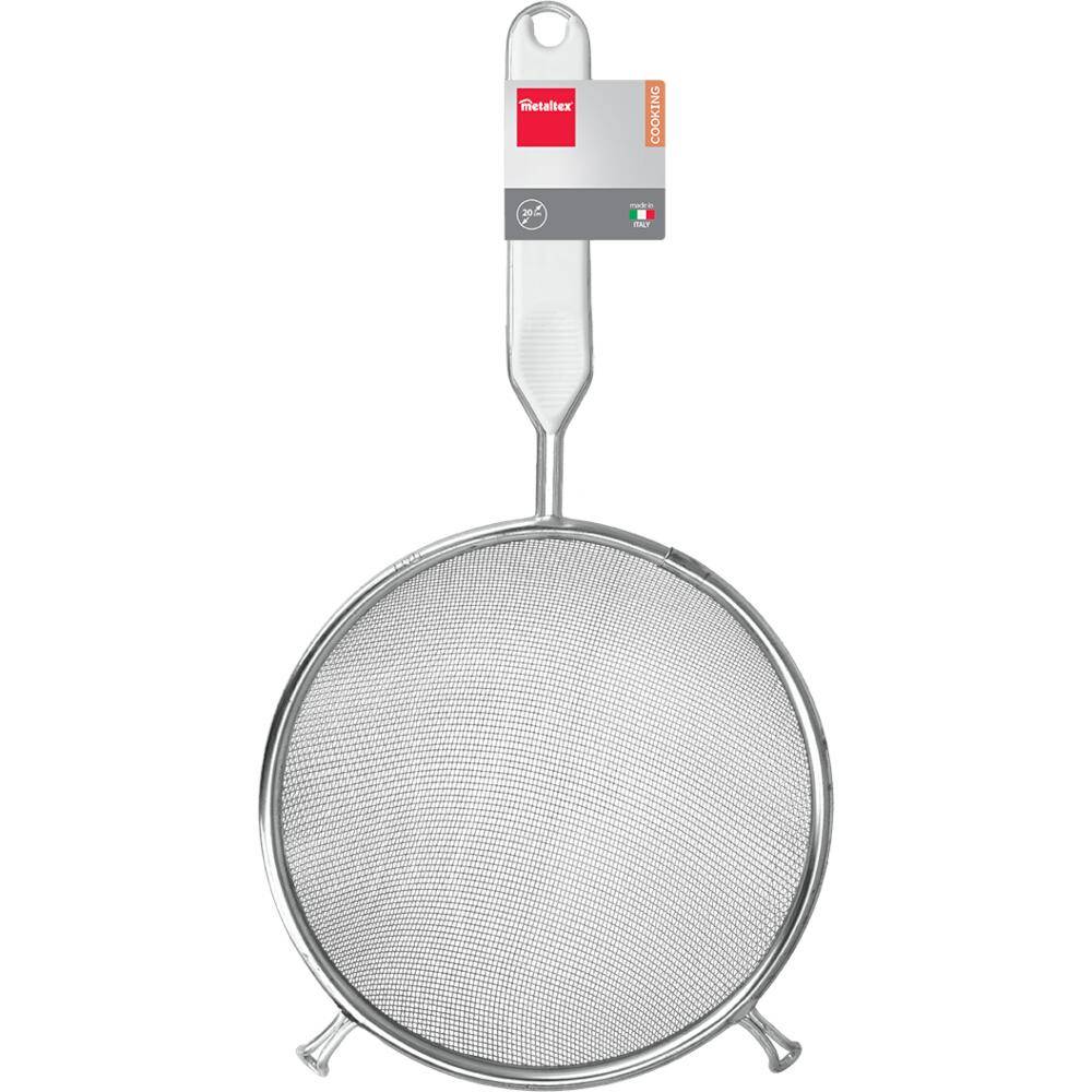 Metaltex Küchensieb mittelfein 20 cm Aluminium mit Griffeinlage
