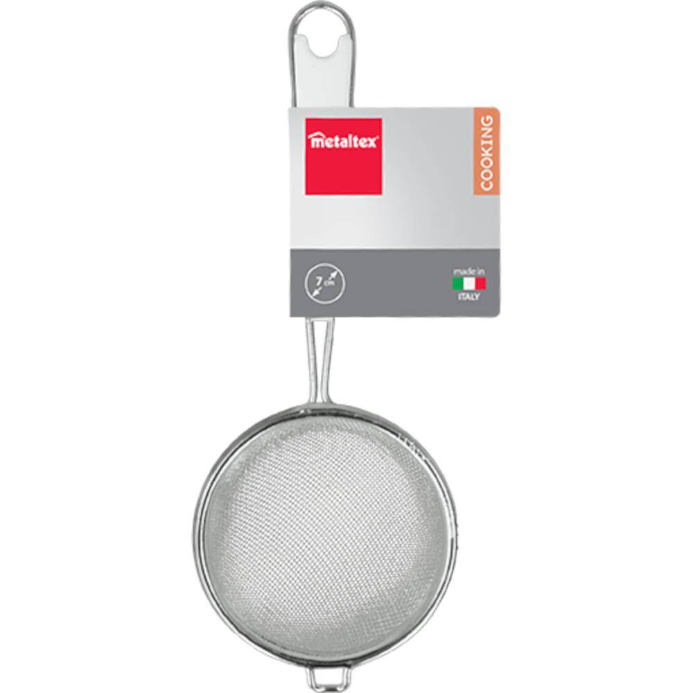 Metaltex Kchensieb fein 7 cm Aluminium mit Griffeinlage