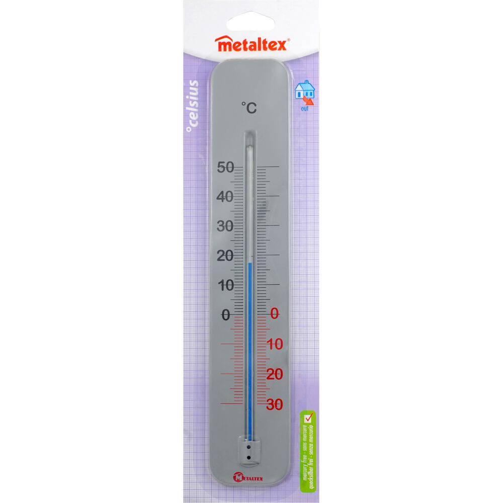 Metaltex Innen-/Außen-Thermometer 29 cm Metall weiß