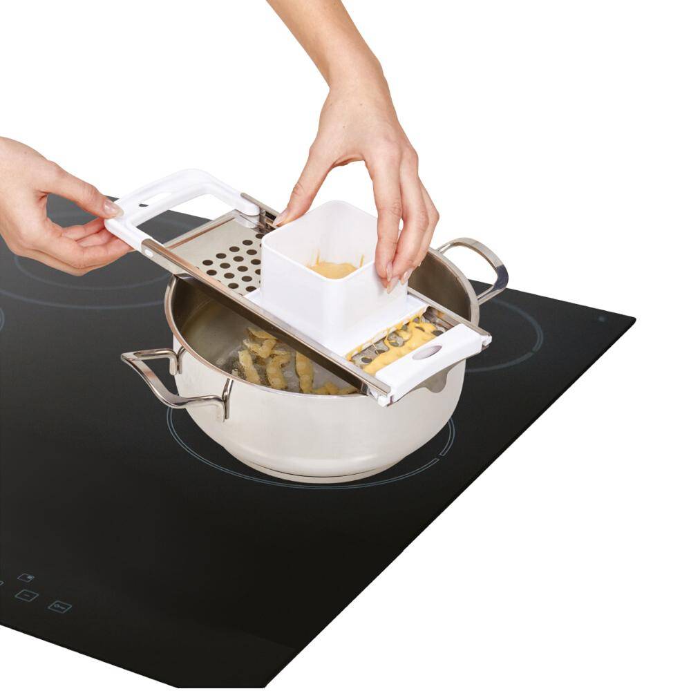 Metaltex Spätzlehobel "Knöpfle+" silber/weiß Edelstahl/ABS-Kunststoff